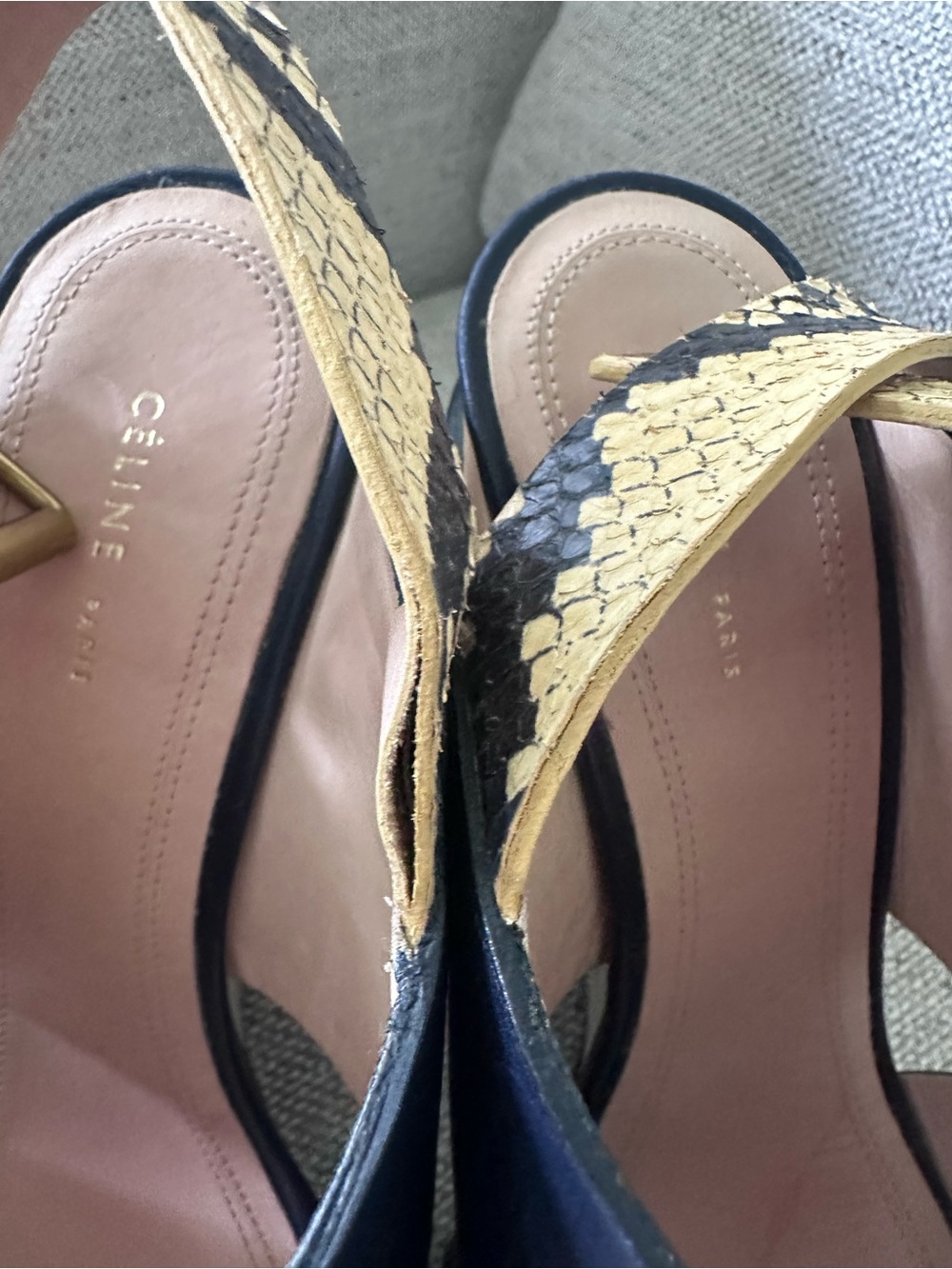 Celine Navy Wedges Shoes - Picture 3 of 6